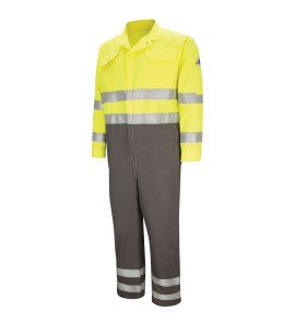 Bulwark CMDCHG Men's Lightweight FR Hi-Visibility Deluxe Colorblocked Coverall with Reflective Trim