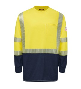 Bulwark SMB2HN Hi-Visibility Lightweight Colorblock Long Sleeve T-Shirt