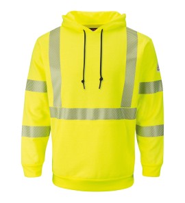 Bulwark SMH4HV Men's Fleece FR Hi-Visibility Pullover Hooded Sweatshirt