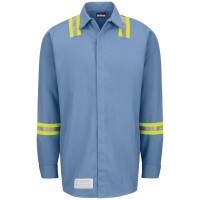 Enhanced Visibility Concealed-Gripper Pocketless Work Shirt