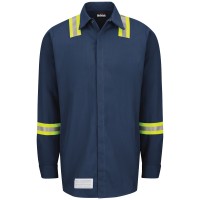 Enhanced Visibility Concealed-Gripper Pocketless Work Shirt