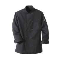 Black Chef Coat Ten Pearl Buttons