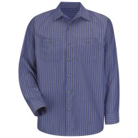 Men's Long Sleeve Industrial Stripe Work Shirt